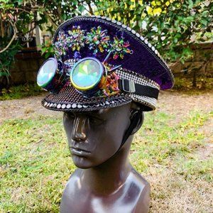 Purple Steampunk Burning Man Halloween Captain Hat